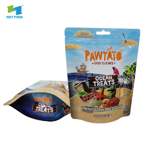 Biologicky rozložitelné Kraft Ocean Food Pet Treats Doypack Balení