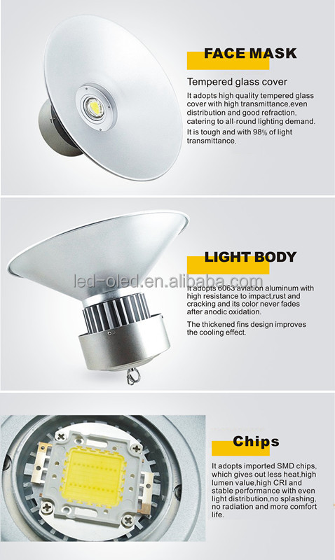 200W Stesen Gas Tempat letak kereta lot Lampu Lampu Lumen Tinggi LED High Bay Light