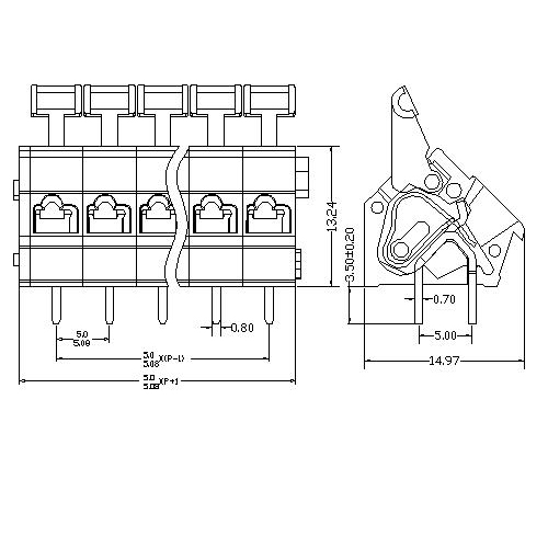 AT115-5.0／5.08XXX-AB PCB Spring Terminal Block Pitch5.08／5.0 