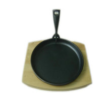 Round Preseasoned Cast Iron Sizzling Skillet Pan