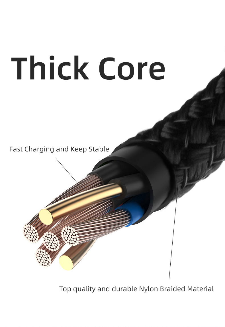 3A PD Fast Charging USB Type C Charger Cable, Nylon Braided Data Cord C to C Phone Charger for Samsung