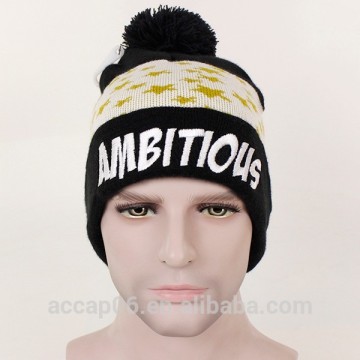 Wholesale custom pompom beanie wholesale,custom knit beanie