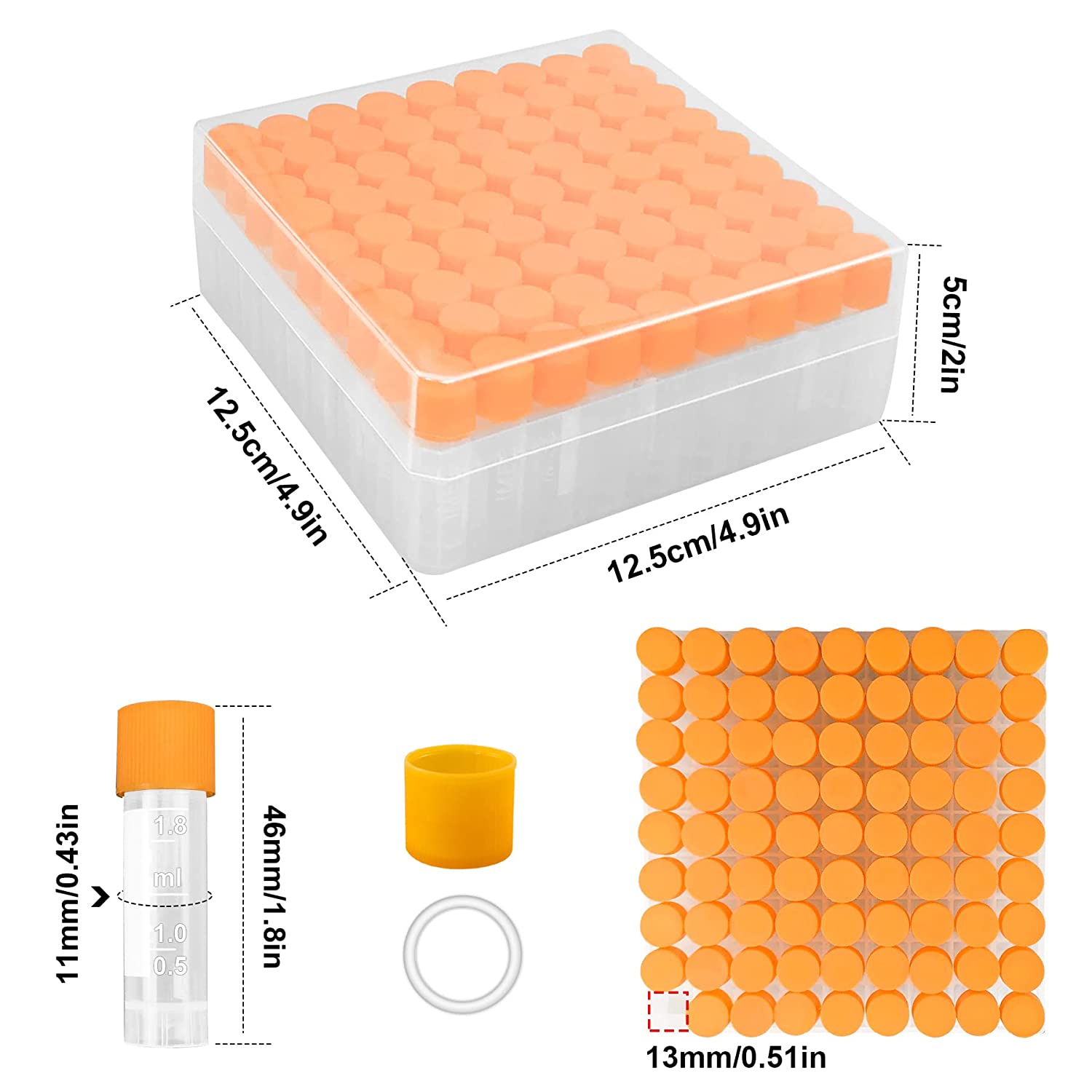 plastic cryovial tube box