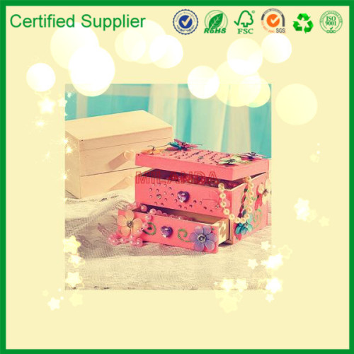 Unfinished Wood Jewelry Box for Decoration Decorative Wooden Boxes with Lids