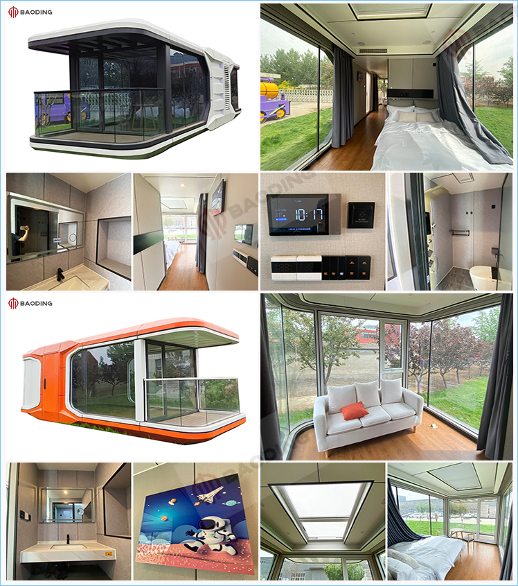 20ft 40ft Modular Luxury Prefab Steel Smart Tiny Space Capsule Home ...