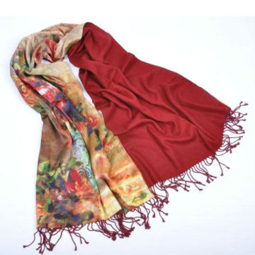 Raising Surface Silk Scarf Evening Shawls and Wraps with Raised Side