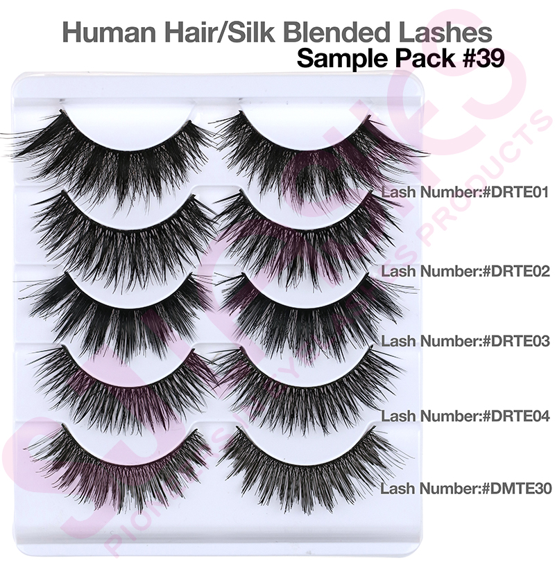 Private Label Luxury Glitter Paper private label Packaging Boxes with 5 Pairs Human Hair false Eyelashes Set