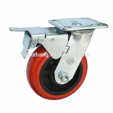 TPU handcart caster,4"5"6" swivel plastic caster wheels,caster with lock,machine trundles