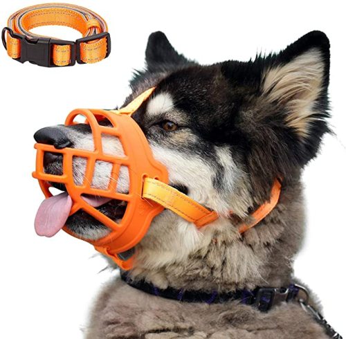 Dog Muzzle Soft Silicone Basket Muzzle for Dogs