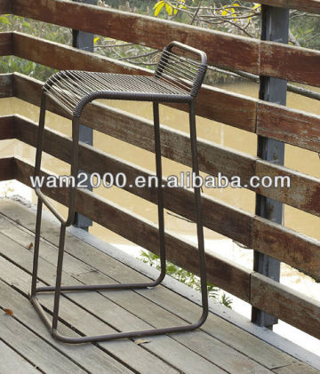 garden steel PE wicker bar stool for outdoor