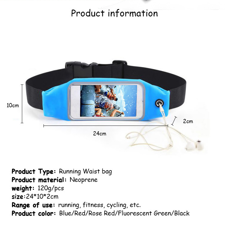 hi-vis reflective large space waterproof Running Waist Belt Pouch Case Fit For iphine series and other mobile phone