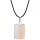 Rose Quartz 25x35mm Collar colgante de piedra rectangular para mujeres hombres