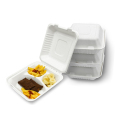 Bagasse Clamshell Hamburger Box Bagasse Food Container مربع مستطيل