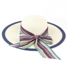 Trendy Beach Paper Straw Hat With Ribbon Bow