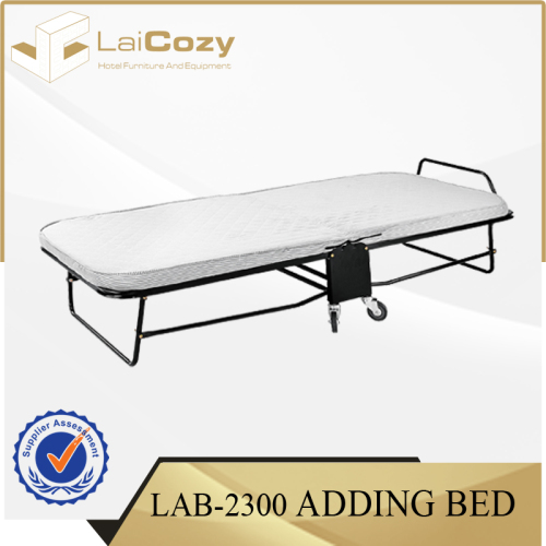 Steel Frame Movable Hotel Extra Bed Folding Bed With 60mm Thickness Mattress Easy to Stock