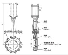Pneumatic knife gate valve with drawing