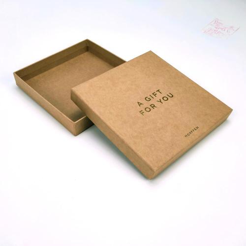 Square Brown Brown Kraft Paper Premium Favors Gift Box