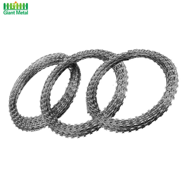 Galvanized Steel Single Loop Military Barbed Razor Wire