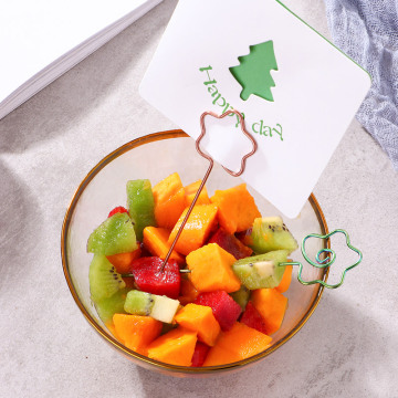 Colorful Fruit Fork Stainless Steel Fruit Needle