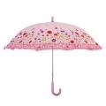 Girl's Pink Flower Kids Safety Open Umbrella