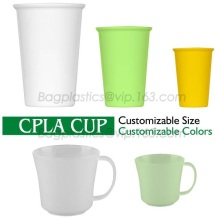 CPLA reusable cup and lid with injection molding, take out PLA degradable cups, hot beveragePLA cups