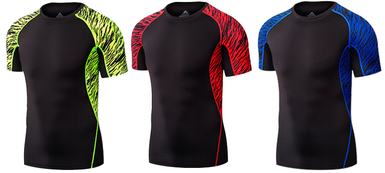 LiDong Wholesales custom short sleeve sports tops seamless sports mens compression gym wear