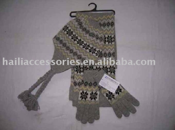E07BEN-15 scarf,hat,glove set