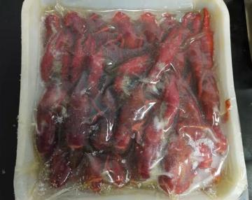 Frozen cooked whole crawfish in dill brine