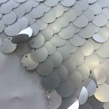 Big Size Matt Silver Sequin Embroidery Fabric