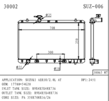 Radiator for SUZUKI AERIO/2.0L oem number 17700-54G20