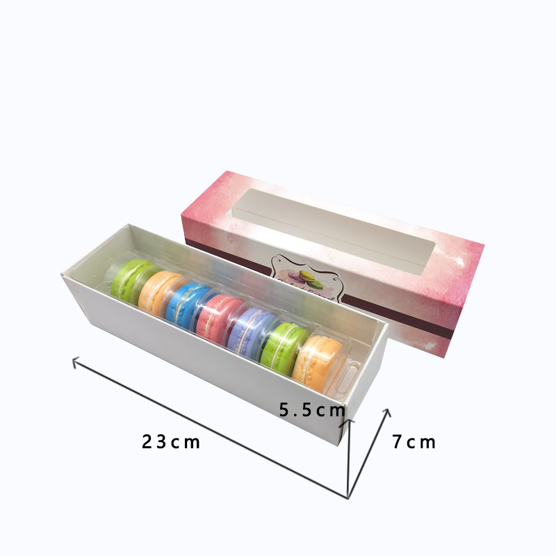 6 12 Macaron Packaging with window, Macarons box with insert plastic tray