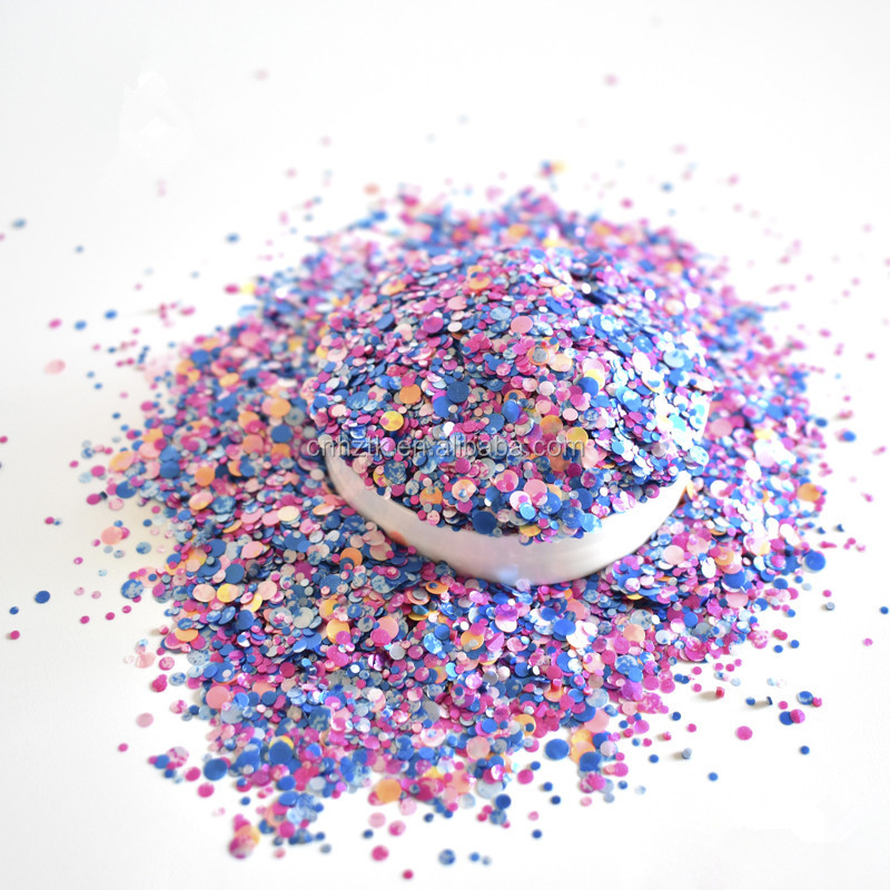 New nail beautiful polyester round glitter powder for crafts per kg