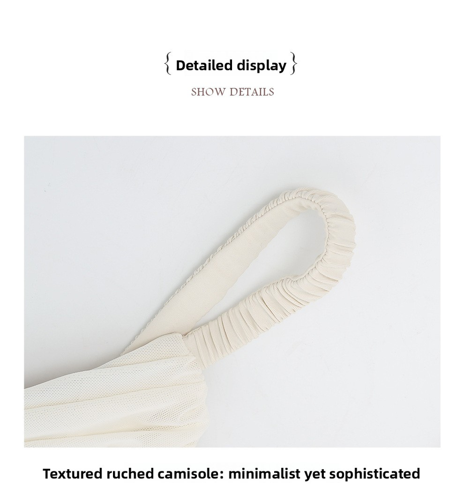Женский плиссированный нейлоновый купальник без рукавов с ремешками Women's Strappy Pleated Nylon Sleeveless Leotard