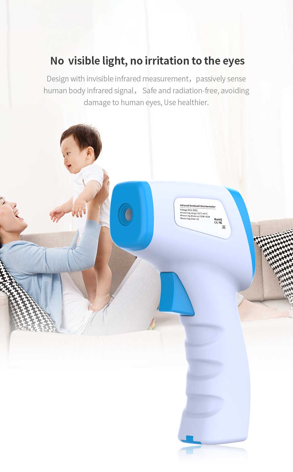เครื่องวัดอุณหภูมิหน้าผากอินฟราเรด Infrared Forehead Thermometer