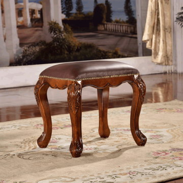 Manufacturers selling brown leather footstool wooden dressing stool