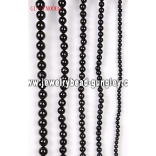 Gemstone black stone round beads