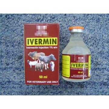 Injection de l'ivermectine 1%/50ML vétérinaire Injection