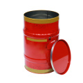 Round tea tin can with inner lid