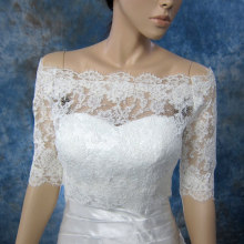 Off-shoulder Alencon Lace Bridal Bolero Wedding Jacket Shrug?