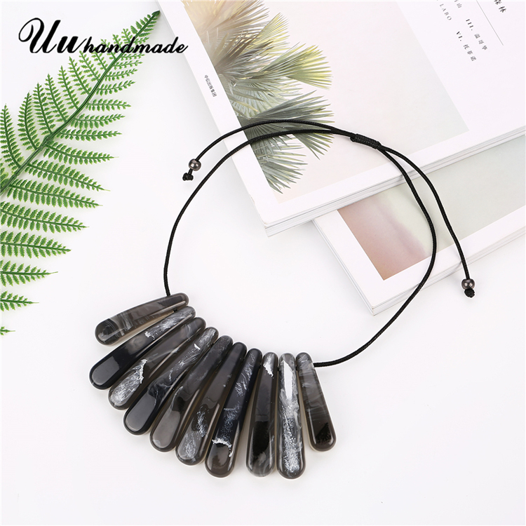 European popular custom fashion jewelry handmade rope acrylic acetate women choker chunky necklace