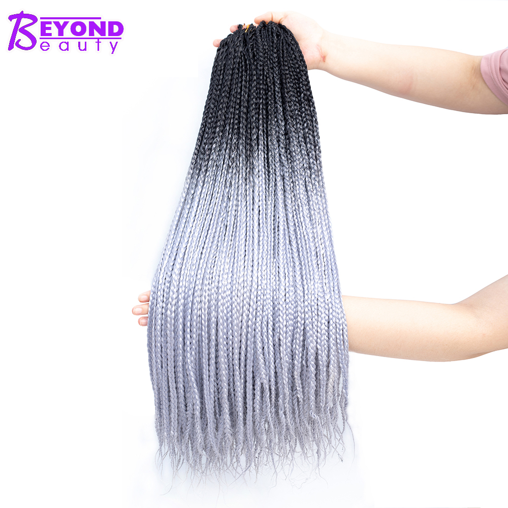 supplies Micro Box Braids Crochet Hair Extensions Ombre Fiber Synthetic Braiding Hair Crochet Braids Bulk