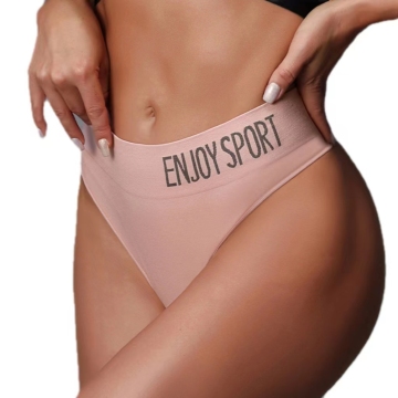 Sexy Seamless Women's Underwear: Sport Fitness Briefs with Mid-Waist and Thong Options