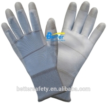 Thicker Finger-tip Nylon with PU Palm Protective Gloves