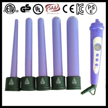 2015 home use 5-in-One Ceramic Clipless Curling Iron Set + glove