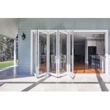 sliding folding glass doors Exterior Aluminum Door Patio Aluminium Folding Glass Door Manufactory