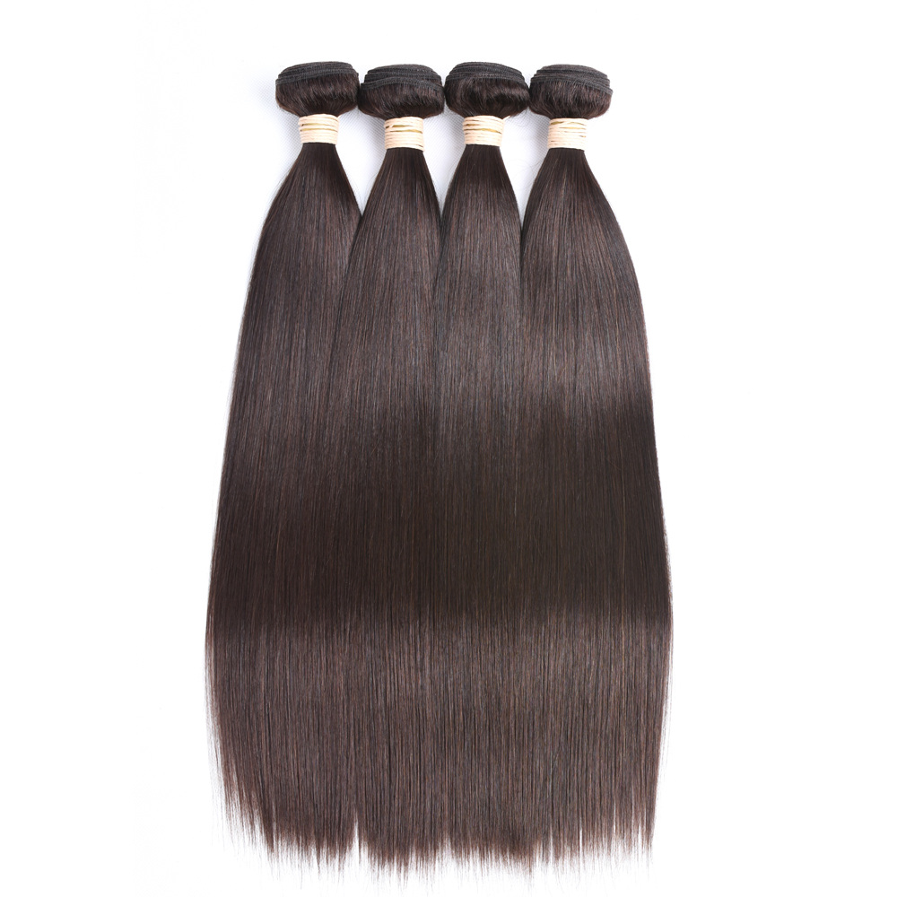10A Cheap 2# And 4# Brown Hair Bundles No Tangle No Shed Very Soft , 10-30 Inch Brown Color 100% Brazilian Human Hair