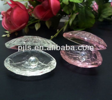 cheap glass shell ,crystal shell for wedding gift crystal mussel