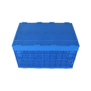 Folding attached lid plastic container