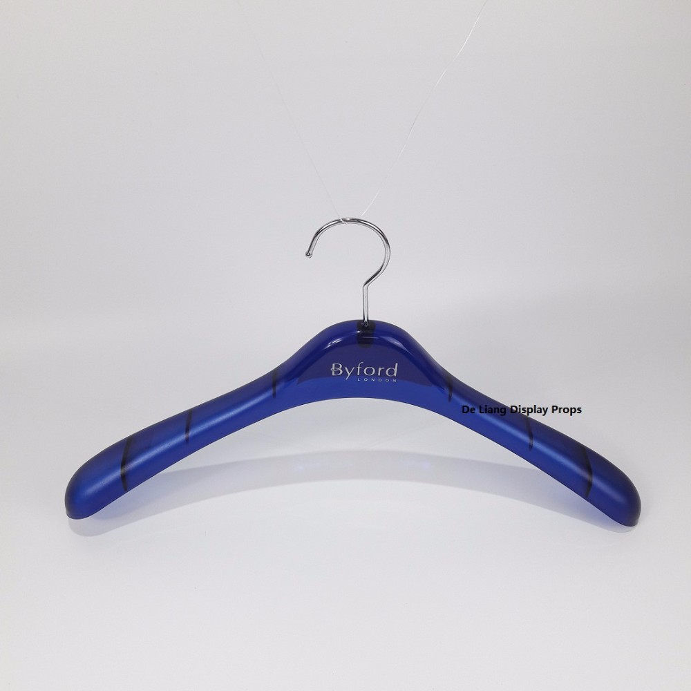 DL447A BYFORE Dark blue transparent male business suit hanger plastic hanger elegant hanger with round hook