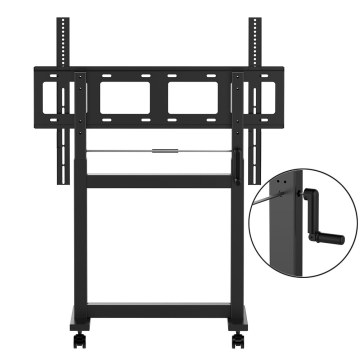 Rolling TV Cart Multi-purpose 42-75 Inch TV Floor Stand with Hand Crank Device in Home Studio